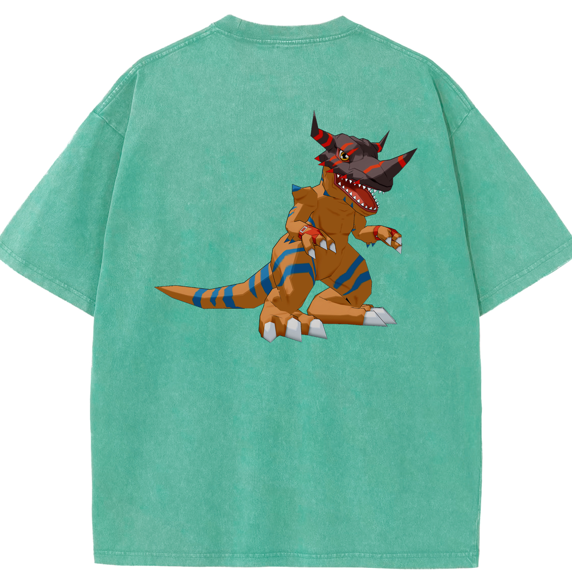 （画像用） Digimon デジタルモンスター/デジモン 綿100% ヴィンテージ風 半袖Tシャツ（背面プリント）